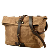 MENS OUTDOOR WAXED CANVAS SATCHEL BAG_CWAB5564