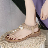 BOHEMIAN RHINESTONE WOVEN PINCH TOE SANDALS_CWSHS0533