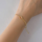 Womens Hollow Flower Handmade Beaded Bracelet