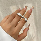 FASHIONABLE METAL IRREGULAR WATER DROP OPEN RING_CWMM3232