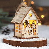 Wooden Christmas House Light Tree Ornament Gift_Cwmm9758