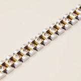 18K GOLD ROUND WHITE ZIRCON DELICATE BRACELET_CWAJE4796