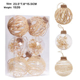8CM PET CLEAR PLANT XMAS BALL ORNAMENT SET_CWMM9867