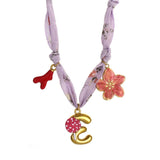 COLORFUL SCARF NECKLACE WITH FRUIT CHARMS_CWMM8801