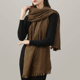 Fashionable Houndstooth Tassel Scarf_Cwasc1105