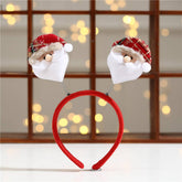 CHRISTMAS RED PLAID CARTOON CHILDRENS HEADBAND_CWAHA2740