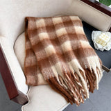PLAID WINTER SCARF SHAWL THICK SOFT UNISEX WRAP_CWASC0964
