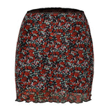 PRINTED MESH SKIRT DOUBLE LAYER SLIM HIP SKIRT_CWAB4794 1
