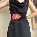 FLORAL WIDE ELASTIC WAIST BELT FOR SUMMER DRESS_CWMM6409