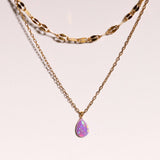 BLUE TEARS SMALL OPAL DOUBLE LAYER NECKLACE_CWMM5552