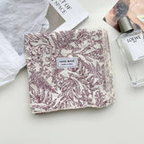 Floral Cotton Linen Square Scarf For Women_Cwasc1413