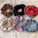 Knitted Fluffy Scrunchie Cozy Winter Hair Tie_Cwaha07874