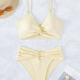 BEACH SUSPENDER BIKINI TWO PIECE SWIMSUIT_CWMW0793