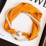 Solid Pearl Magnetic Silk Neck Scarf_Cwasc03939
