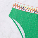 SEXY STRIPED PLUS SIZE SPLIT BIKINI SWIMSUIT_CWMW0212