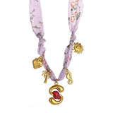 COLORFUL SCARF NECKLACE WITH FRUIT CHARMS_CWMM8801