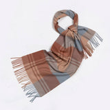 100% WOOL PLAID SCARF SOFT REVERSIBLE WRAP_CWASC2348