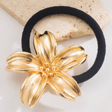METAL LEAF FLOWER ELASTIC HAIR TIE FOR WOMEN_CWAHA6172