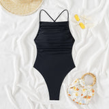 Womens Sexy Suspender One-Piece Swimsuit