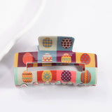 Cwaha1390_Color Matching Printed Rectangle Hair Claw Clip