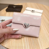 Solid Color Heart Trifold Slim Short Wallet_Cwab06199