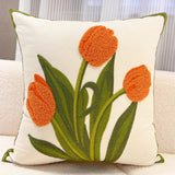 Tulip Embroidered Cute Pillow Cover For Bed Sofa_Cwmm7704