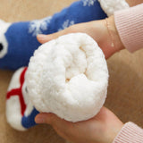 BLUE SCARF BEAR MID TUBE PLUSH INDOOR SLIPPERS_CWMS0736