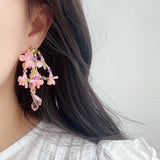LIVELY AND PURE WATER DROP TASSEL EARRINGS_CWAJE1694