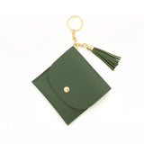 SOLID PU CARD WALLET WITH TASSEL KEYCHAIN_CWAB4965