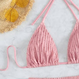 HIGH WAIST BIKINI SET SLIMMING SOLID COLOR SWIMSUIT_CWMW0155