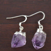 NATURAL CRYSTAL IRREGULAR ORIGINAL STONE EARRINGS_CWAJE1074