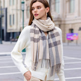 COLORBLOCK PLAID SCARF CHIC WINTER COUPLE SHAWL_CWASC0213