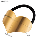 GLOSSY METAL HEART GEOMETRIC ELASTIC HAIR TIE_CWAHA6250