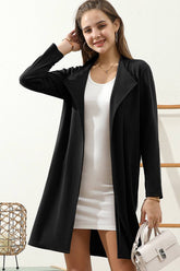 Solid Color Long Sleeved Lapel Coat_Cwoco152
