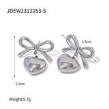 HOT STYLE PERSONALIZED BOW LOVE PENDANT EARRINGS_CWAJE1363