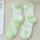 Women Padded Tie-Dyed Coral Velvet Socks_Cwms0346