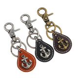 Vintage Mens Bronze Alloy Cowhide Keychain_Cwmm4780