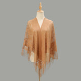 Hollow Out Tassel Shawl Elegant Triangle Wrap_Cwmm1996