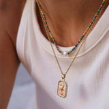 HOLIDAY INSPIRED COLORFUL TAROT NECKLACE_CWMM5329