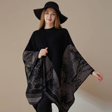 CAPE DARK DOUBLE SIDED WARM OUTER WEAR THICK SHAWL_CWASC2125