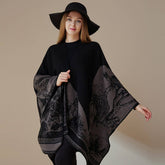 CAPE DARK DOUBLE SIDED WARM OUTER WEAR THICK SHAWL_CWASC2116
