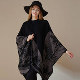 CAPE DARK DOUBLE SIDED WARM OUTER WEAR THICK SHAWL_CWASC2126