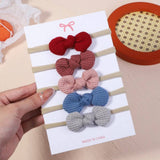 Waffle Bow Baby Headband Set Solid Colors