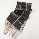 MINIMALIST GRID SCARF SHAWL WITH WARM TEXTURE_CWASC2771