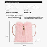 FAUX FUR PLUSH PHONE BAG CROSSBODY SHOULDER_YMC51 023A