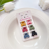 6PCS CANDY COLOR MINI HAIR CLAWS CUTE BANG CLIPS_CWAHA0727