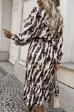 Stylish Zebra-Print Dress With Bow Waist
