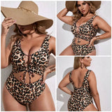 STYLISH LEOPARD PRINT ONE PIECE BIKINI SWIMSUIT_CWMW0217
