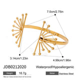 BOLD 18K GOLD FLOWER CUFF BRACELET NO FADE_CWAJE4756