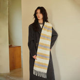 Wool Blend Stripe Scarfsoft Narrow Winter Wrap_Cwasc2356